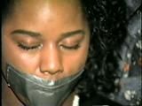 33 YEAR OLD BLACK NURSE IS HOG-TIED, CLEAVE GAGGED, MOUTH STUFFED & DUCT TAPE GAGGED (D45-6)