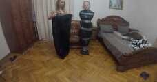 Kamilla and Talika06 - Both trash bag packed (BTS video)