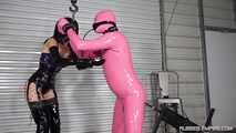  What a mean release from Chastity - Pink Gimp 4