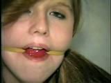 18 Yr OLD HIGH SCHOOL RED HEAD, BALL-GAGGED, TAPED & HANDCUFFED (D25-4)