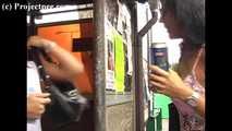 016165 Eve Takes A Comfortable Seat To Pee In The Bus Shelter