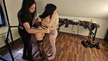 Ceira and Dark Nuts are tied together and teased by 2 Doms Part 1/2