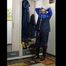 Lady Nadja testet einige Nylon Regenklamotten und fesselt und knebelt sich selber (3 Videos)