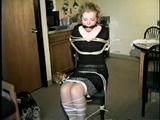 19 YEAR OLD COLLEGE STUDENT SHANA IS TIGHTLY BOUND TO A CHAIR AND HAS HER MOUTH STUFFED & CLEAVE GAGGED ON SCREEN 2 TIMES (D53-10)