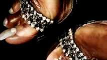Beautiful long pearl toenails