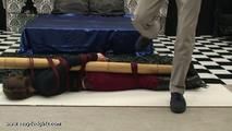 playing with the bamboo pole