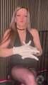 Hanna Engelss - Pussy massage with white gloves and black dildo