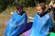 Dana & Ketrin  - Dana joins to her former captive, both are ball tied and trash bag packed
