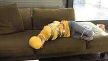Myxxxy bound and gagged by an Intruder when she comes home after a walk in the rain