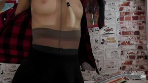 Kinky pantyhose action with a young slut (video update)