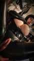 Rubber tail milking by the strict hooded dominatrix