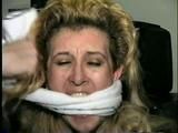 44 Yr OLD HOUSEKEEPER IS PANTY LESS, MOUTH STUFFED WITH STINKY NYLON STOCKING, TOE TIED & 4 CLEAVE GAGS (D40-13)