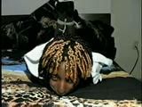 BLACK COLLEGE STUDENT MICHELLE GETS HOG-TIED, CLEAVE GAGGED & HAS ELBOWS TIED TIGHTLY TOGETHER (D50-1)