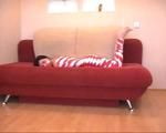 [From archive] Marvita mummified in red and white duct tape (video)