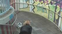 047036 Rock Chick Yassie Takes A Daring Pee In The Underpass