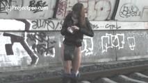 078054 Rachel Evans Pees On The Railtrack