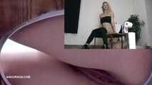 Miss Amy Douxxx pees on the toliett box 