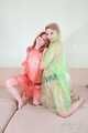 Morrigan and Valeria Ross - Double hogtaped in raincoat