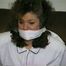 21 YR OLD COLLEGE STUDENT CINDY TIES UP AND GAGS HERSELF & IS HOG-TIED (D44-3)