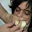 26 Yr OLD K-MART CLERK IS HANDGAGGED, MOUTH STUFFED, CLEAVE GAGGED TIT TIED, CROTCH ROPED PUSSY, OTM GAGGED WITH LEATHER STRAP, DROOLING, WHILE TIGHTLY TIED NAKED TO A CHAIR (D66-2)