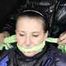 Sexy Mara wearing a black rain pants and a blue/black down jacket being tied, gagged and hooded with tape and clothgag (Pics)