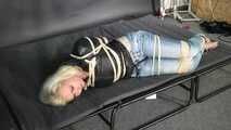 Alice bound, gagged and vibed in a shiny nylon Windbreaker. She enjoyed it :)
