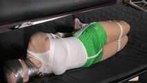 Rachel's Escapechallenge in shiny nylon Shorts. She really tried but I needed to help her three times.