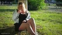 Nastya is smoking in the park