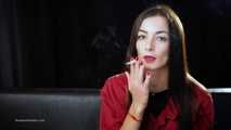 Beautiful braun-haired girl Marina loves to smoke a Marlboro Red