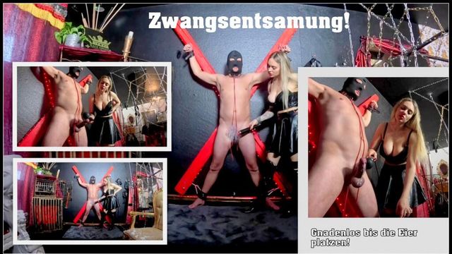 Violent forced ejaculation with the vibrating rod!