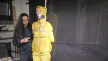 Aiyana and Myxxxy having fun together in shiny nylon Rainwear