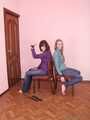 Alexa and Catt - Dominant lover tied adorable Alexa and Catt to the chairs