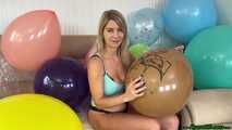 busty masspop with needle, fingernails, high heels and sit2pop