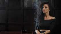 Gorgeous brunette Daria enjoying a cigarette in the hot smoking video