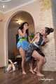 Lucky & La Pulya & Xenia - Trash bag fashion show with three girl hogtied (BTS)